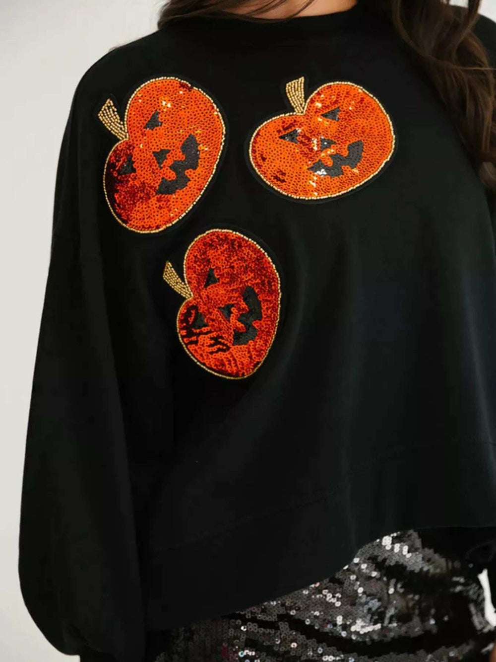 Halloween Pumpkin Round Neck Sweatshirt - Trendsi - Flyclothing LLC