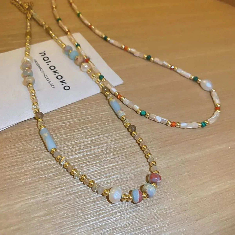 Alloy Pearl Beaded Necklace - Trendsi - Flyclothing LLC