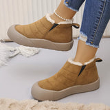Warm Plush Lined Ankle Boots - Trendsi - Flyclothing LLC