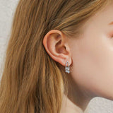 925 Sterling Silver Moissanite C-Hoop Earrings - Trendsi - Flyclothing LLC