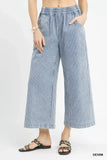 Umgee Stone Wash Stripe Wide-Leg Pants - Trendsi - Flyclothing LLC