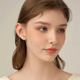 Moissanite 925 Sterling Silver Leaf Shape Stud Earrings - Trendsi - Flyclothing LLC