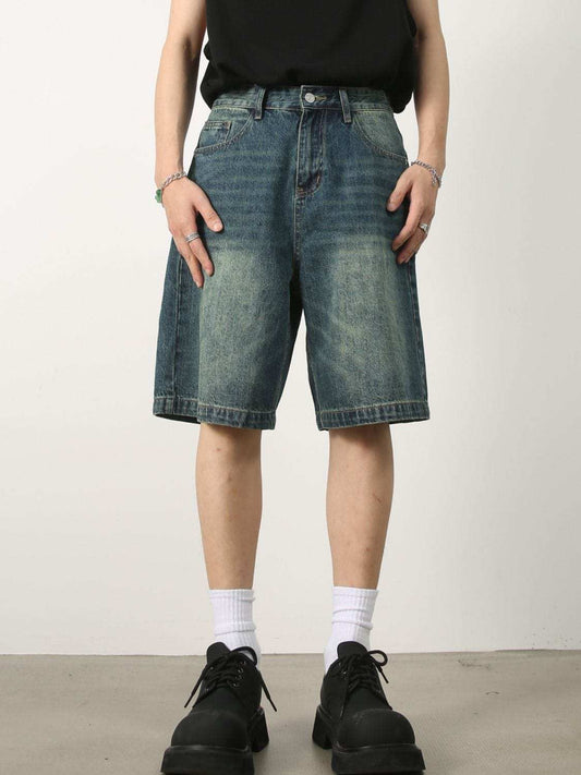 Men's Washed Denim Shorts with Pockets - Trendsi - Flyclothing LLC