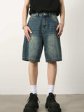 Men's Washed Denim Shorts with Pockets - Trendsi - Flyclothing LLC