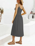 Scoop Neck Midi Dress with Pockets - Trendsi - Flyclothing LLC