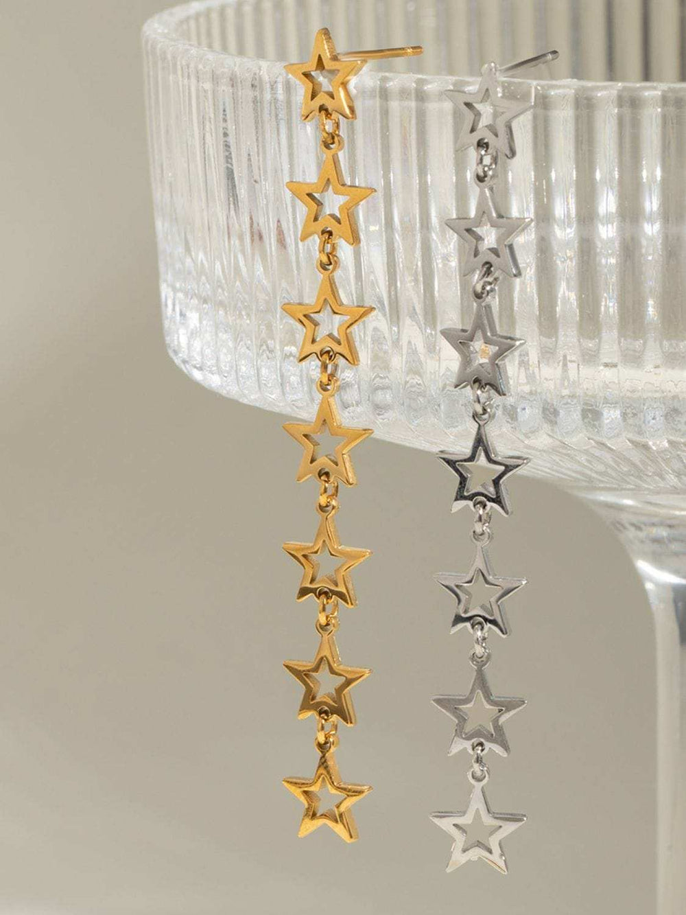 Stainless Steel Cutout Star Earrings - Trendsi - Flyclothing LLC