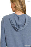 Zenana Drop Shoulder Ribbed Crop Hoodie - Trendsi - Flyclothing LLC