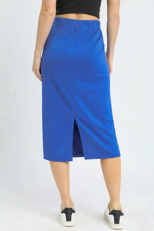 Umgee Midi Pencil Skirt with Contrast Piping Detail - Trendsi - Flyclothing LLC