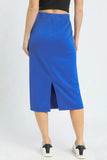Umgee Midi Pencil Skirt with Contrast Piping Detail - Trendsi - Flyclothing LLC