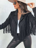 Fringe Open Front Cropped Jacket - Trendsi - Flyclothing LLC