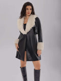 Fuzzy Long Sleeve Longline Coat - Trendsi - Flyclothing LLC