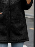 Fuzzy Zip Up Long Sleeve Hooded Jacket - Trendsi - Flyclothing LLC