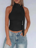 Tied Solid Color Cami - Trendsi - Flyclothing LLC
