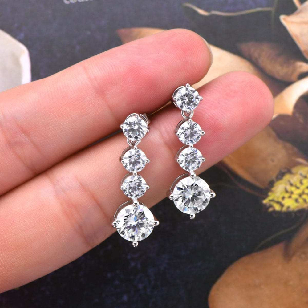 4 Carat Moissanite 925 Sterling Silver Earrings - Trendsi - Flyclothing LLC