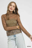 Umgee Nylon Lace Mesh Long Sleeve Top - Trendsi - Flyclothing LLC