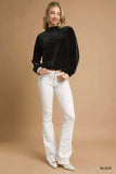 Umgee Ribbed Drawstring Hem Knit Top - Trendsi - Flyclothing LLC