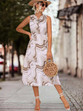 Printed Sleeveless Midi Dress - Trendsi - Flyclothing LLC