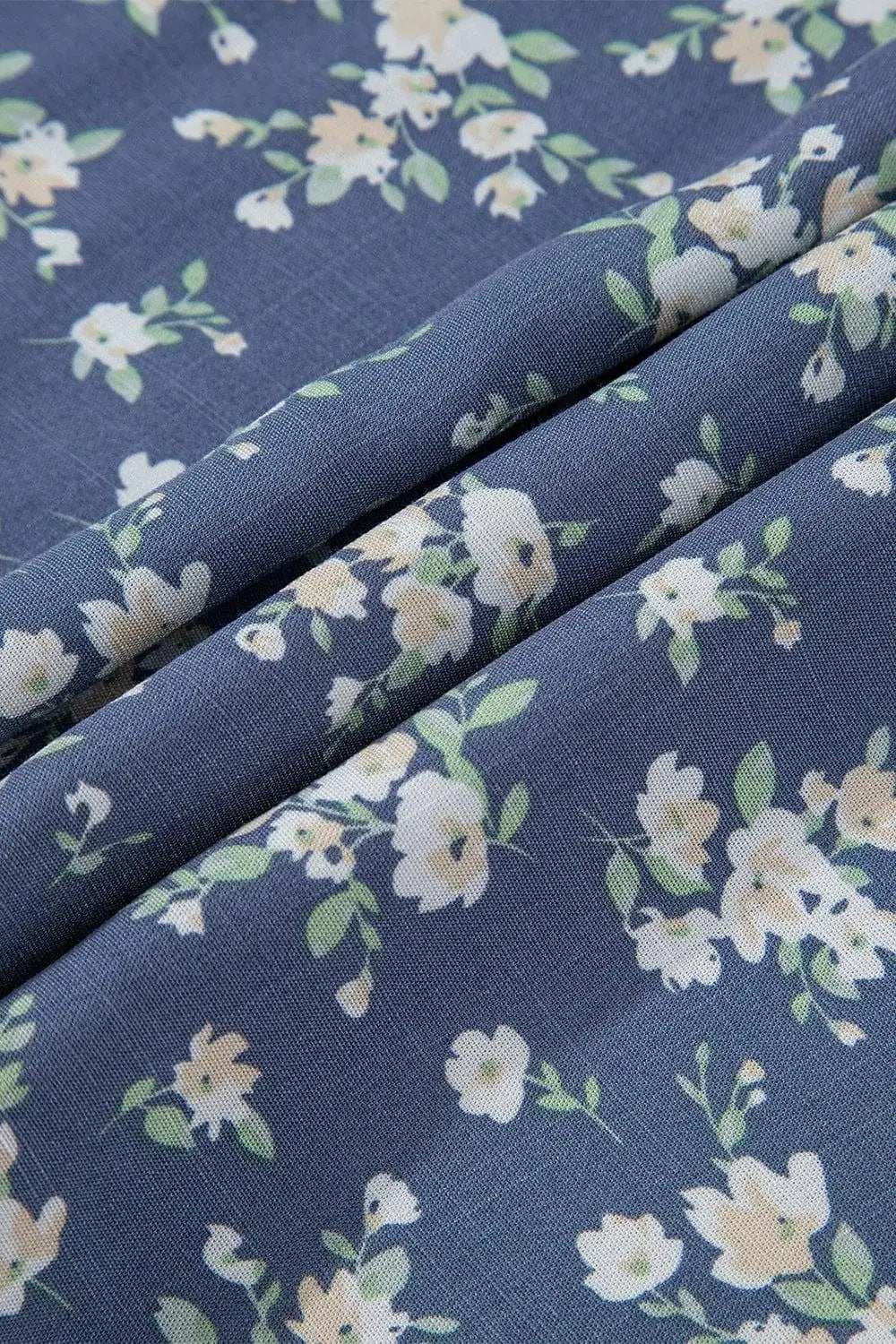 Floral Spaghetti Strap Frilled V Neck Tiered Midi Dress - Trendsi - Flyclothing LLC