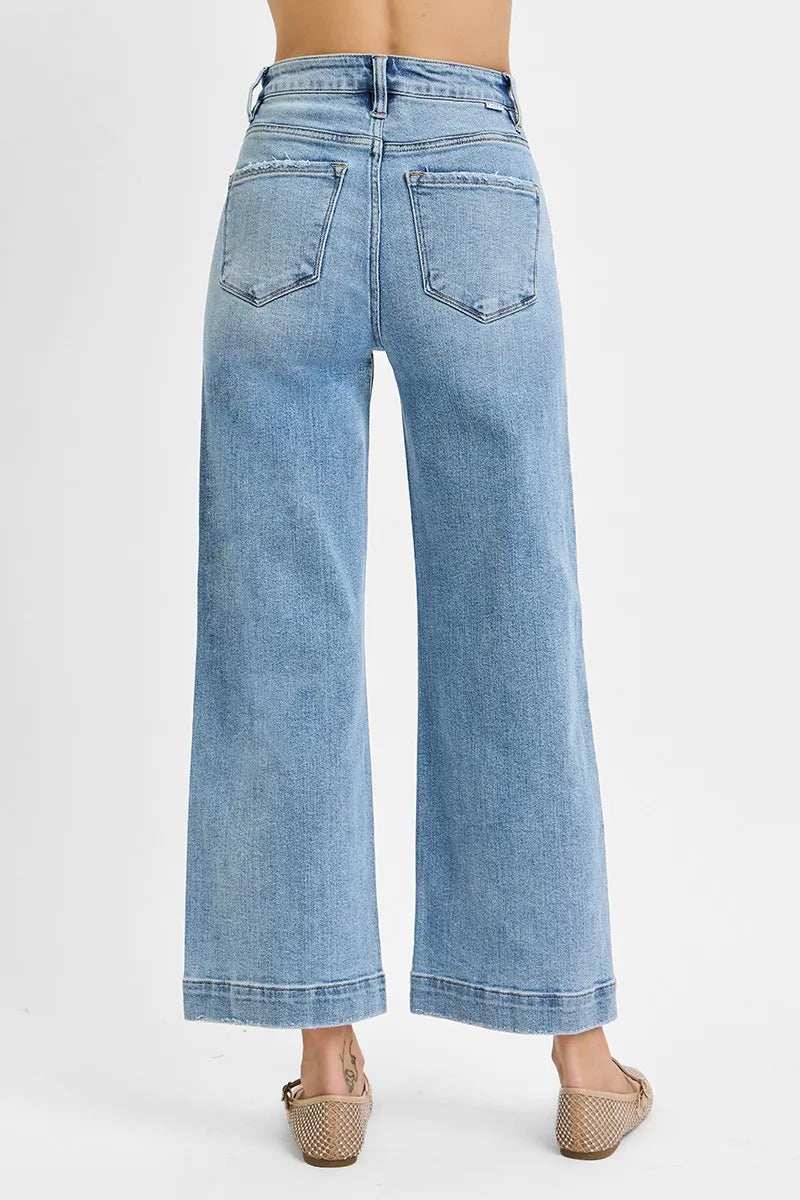 RISEN Full Size High Rise Crop Wide Leg Jeans Plus Size - Trendsi - Flyclothing LLC