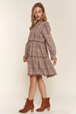 And The Why Full Size Washed Frayed Tiered Plaid Dress - Trendsi - Flyclothing LLC