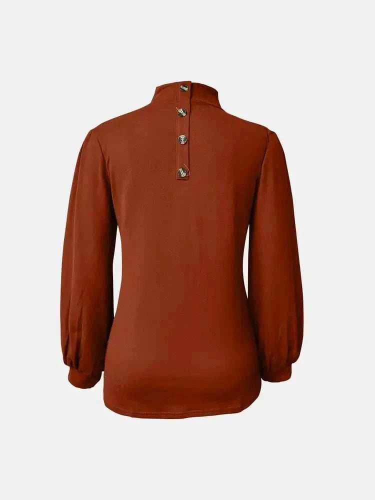 Full Size Mock Neck Long Sleeve T-Shirt - Trendsi - Flyclothing LLC