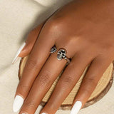 Silver-Plated Skull Skeleton Open Ring - Trendsi - Flyclothing LLC