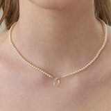 Copper Pearls Bow Necklace - Trendsi - Flyclothing LLC