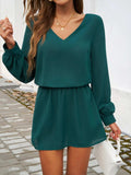 Cutout V-Neck Long Sleeve Mini Dress - Trendsi - Flyclothing LLC