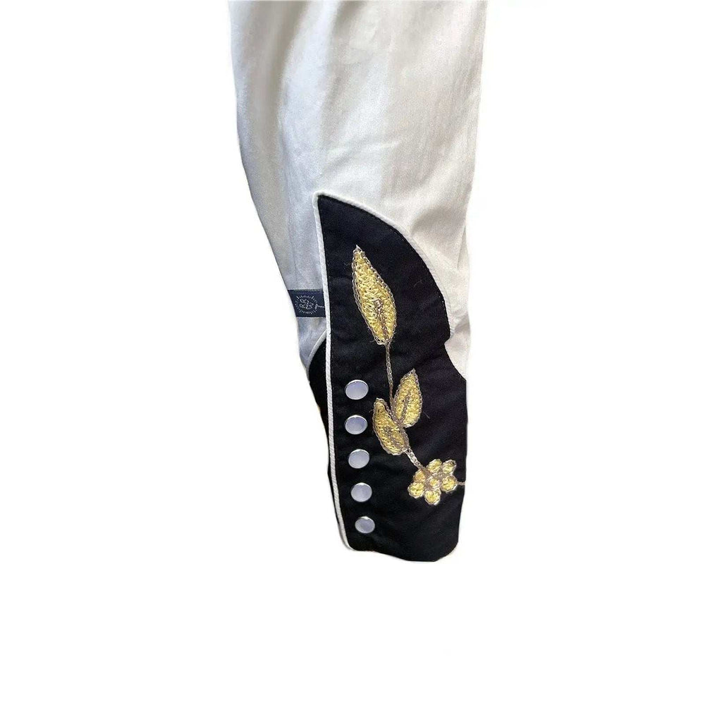Rockmont Clothing Men's Floral 2-Tone White & Black Embroidered Western Shirt - Rockmount Clothing - Flyclothing LLC