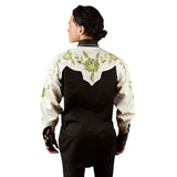 Rockmont Clothing Men's Floral 2-Tone White & Black Embroidered Western Shirt - Rockmount Clothing - Flyclothing LLC