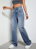 High Rise Wide Leg Jeans with Pockets - Trendsi - Flyclothing LLC