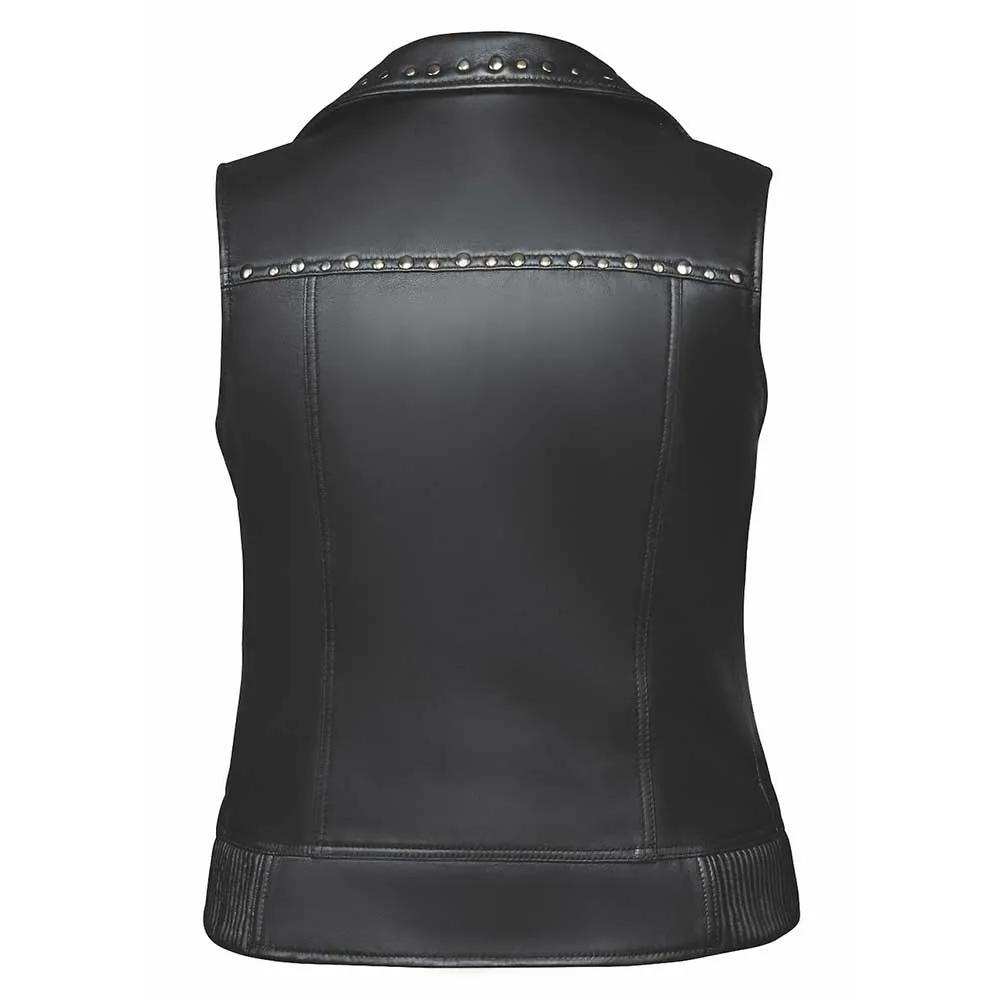 Nancy - Ladies Premium Leather Vest - Unik Just for Bikers - Flyclothing LLC