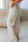 Drawstring High Waist Pants with Pockets - Trendsi - Flyclothing LLC