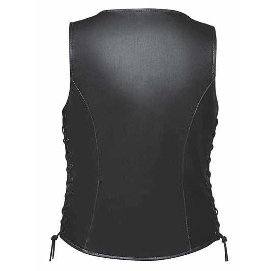 Verbena - Ladies Lining Leather Vest - Unik Just for Bikers - Flyclothing LLC