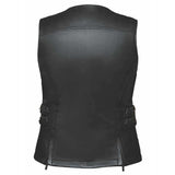 Midnight Cowgirl - Ladies Premium Leather Vest - Unik Just for Bikers - Flyclothing LLC