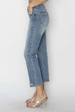 RISEN Full Size High Waist Distressed Cropped Jeans - Trendsi - Flyclothing LLC
