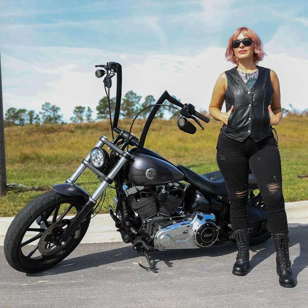 Beth - Ladies Premium Leather Vest - Unik Just for Bikers - Flyclothing LLC