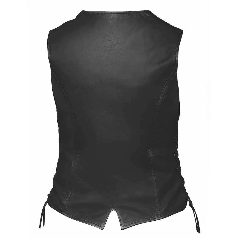 Beth - Ladies Premium Leather Vest - Unik Just for Bikers - Flyclothing LLC