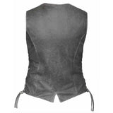 Bessie - Ladies Gray Leather Vest - Unik Just for Bikers - Flyclothing LLC