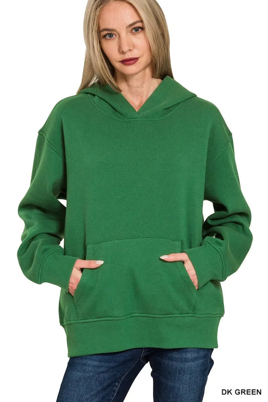 Zenana Fleece Kangaroo Pocket Hoodie - Trendsi - Flyclothing LLC