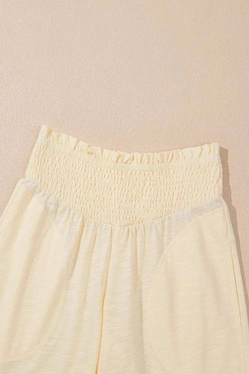 Solid Color Tank Top and Smocked Waist Pants Set - Trendsi - Flyclothing LLC