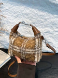 Fuzzy Polyester Mini Handbag with Zipper - Trendsi - Flyclothing LLC