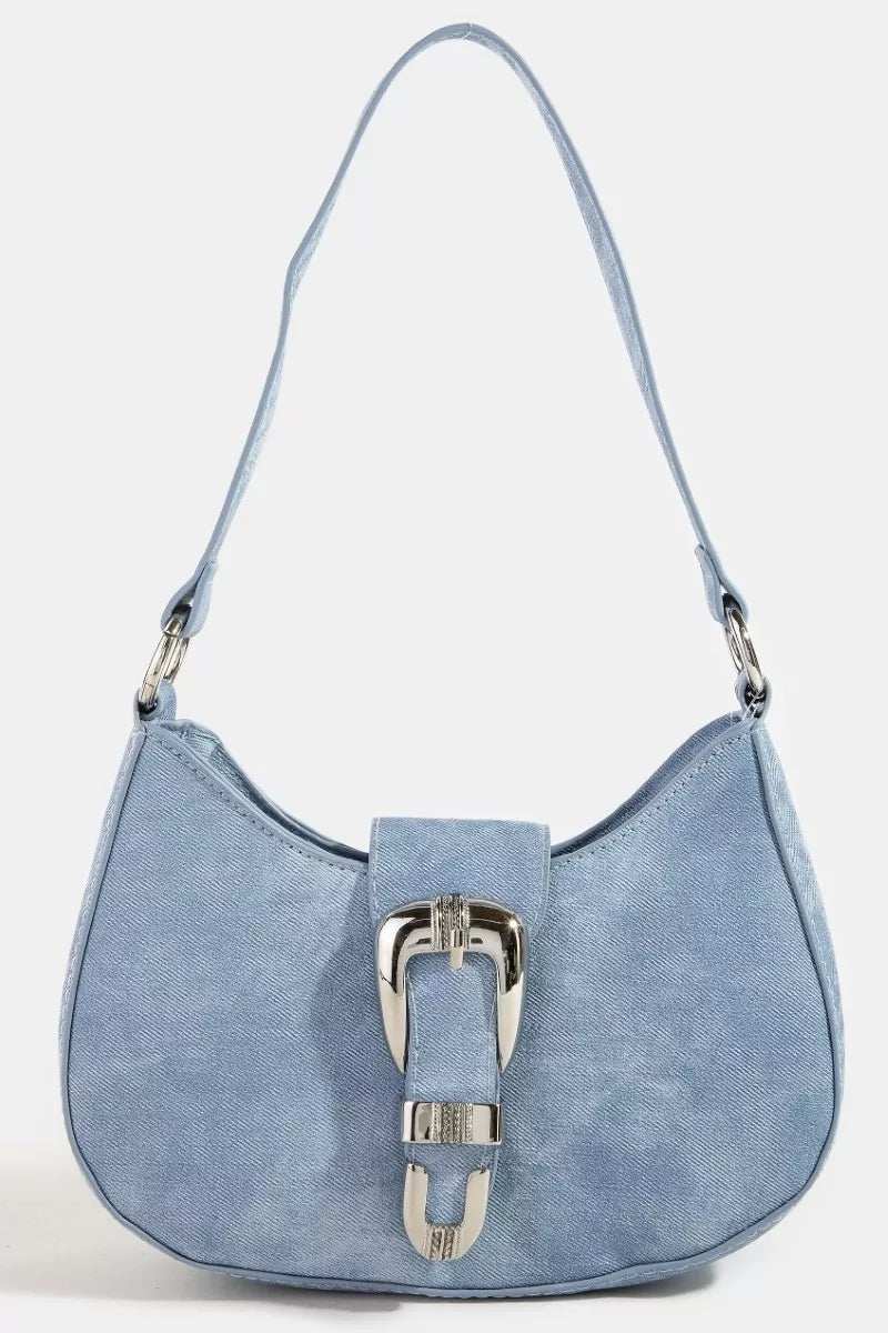 Fame Buckle Detail Hobo Shoulder Bag - Trendsi - Flyclothing LLC