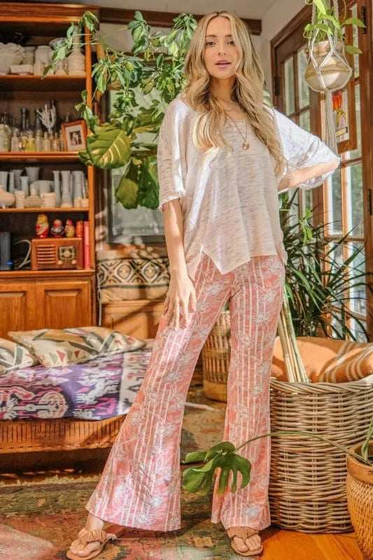 And The Why Wrinkle-Free Stretch Bell Bottom Flare Pants - Trendsi - Flyclothing LLC