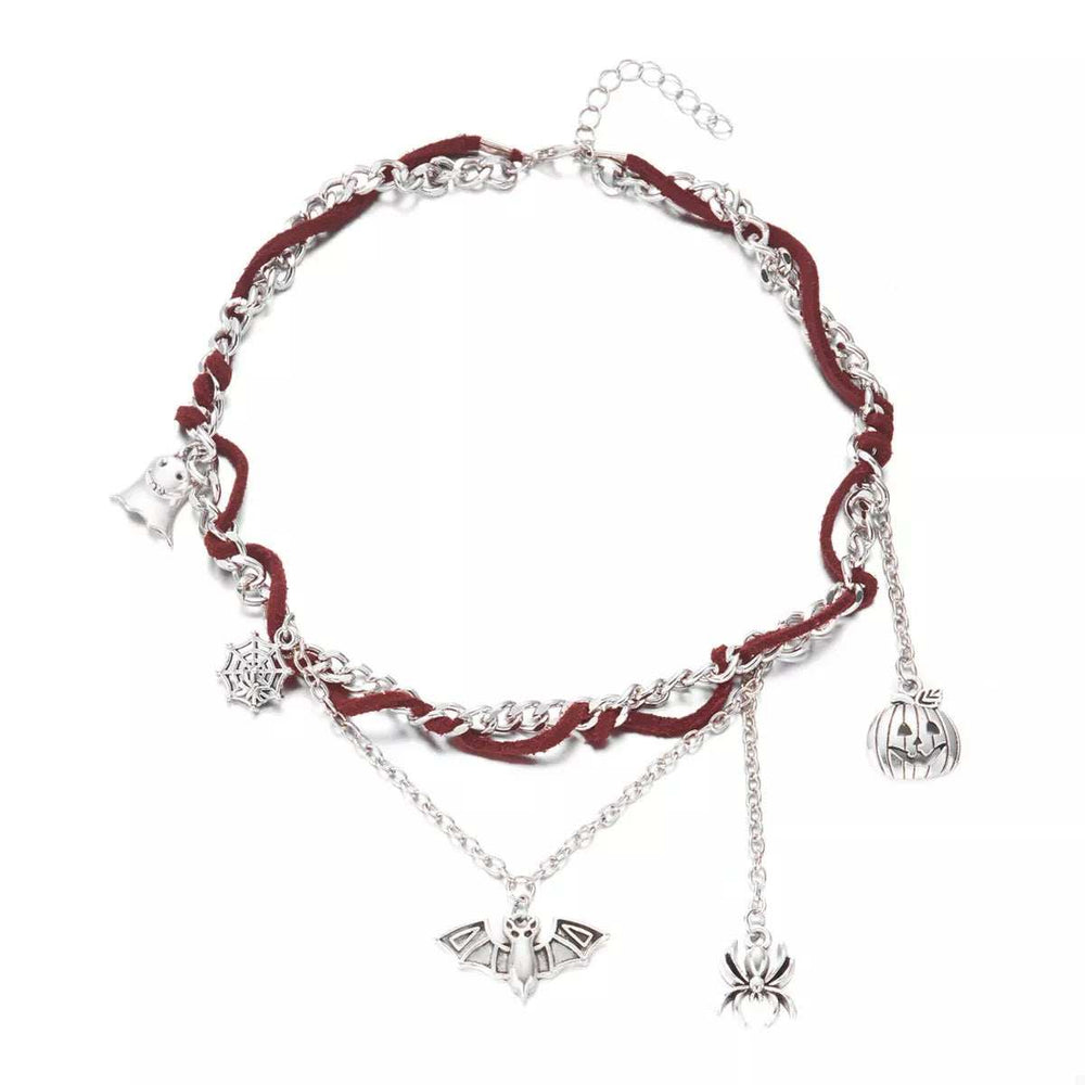 Halloween Double Layered Pendant Necklace - Trendsi - Flyclothing LLC