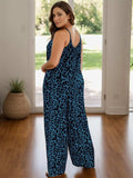 Full Size Leopard Scoop Neck Wide Leg Jumpsuit - Trendsi - Flyclothing LLC
