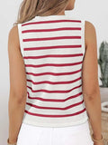Striped V-Neck Knit Vest - Trendsi - Flyclothing LLC