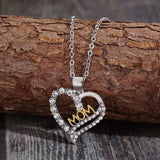 Alloy Inlaid Zircon Heart Pendant Necklace - Trendsi - Flyclothing LLC