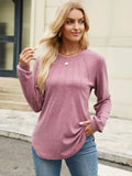 Round Neck Long Sleeve T-Shirt - Trendsi - Flyclothing LLC