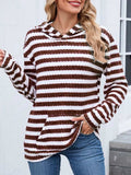 Striped Dropped Shoulder Hoodie - Trendsi - Flyclothing LLC